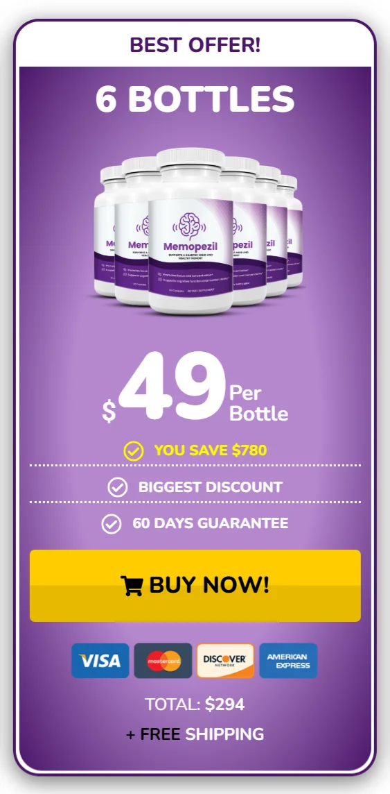 Memopezil™ 6 bottles pricing
